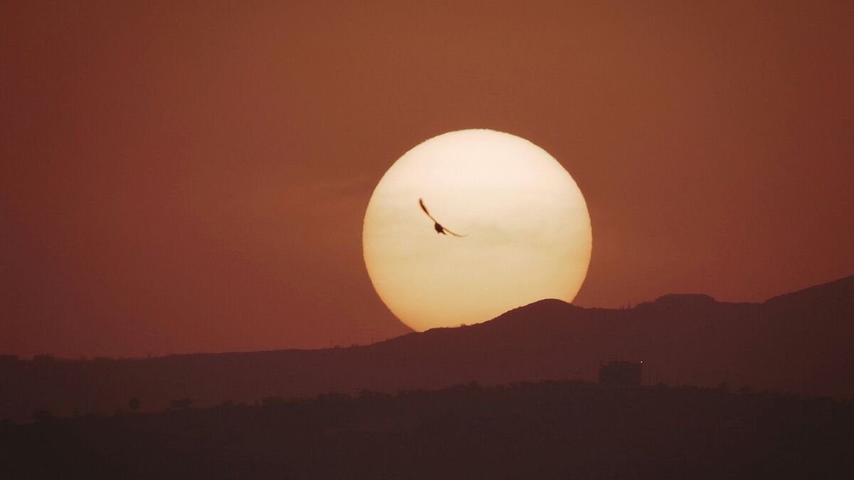 Pôr do sol.