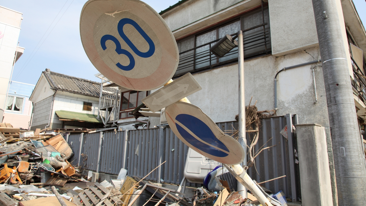 Cidade destruída pelo tsunami.