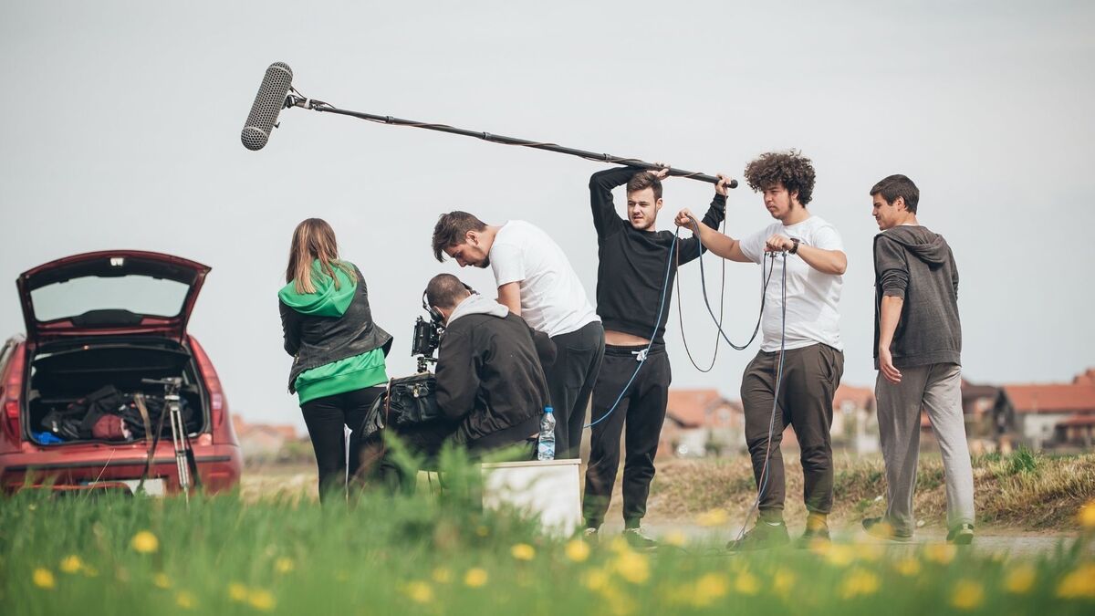 Produção de filmagem.