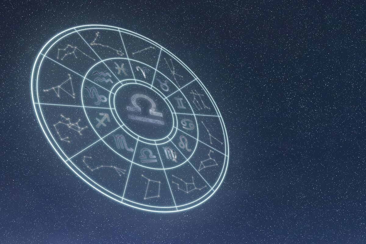 Símbolo do signo de Libra em mapa astral.