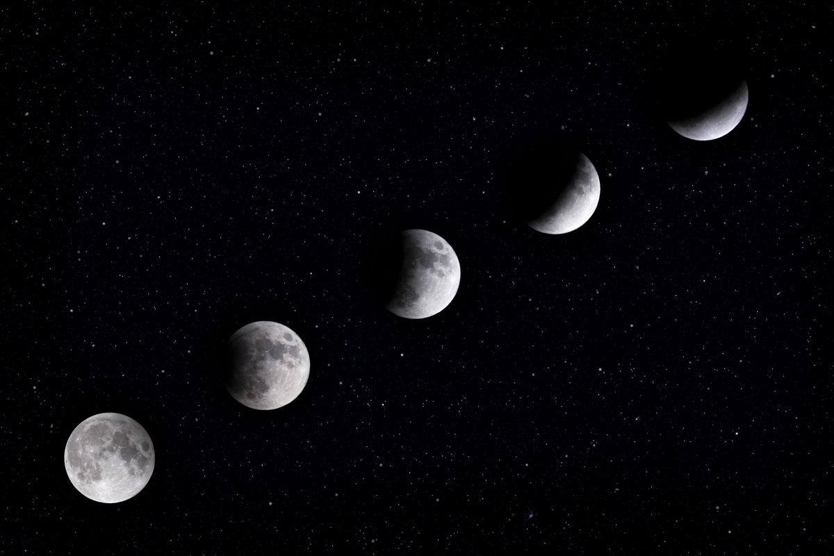 Fases da Lua no céu