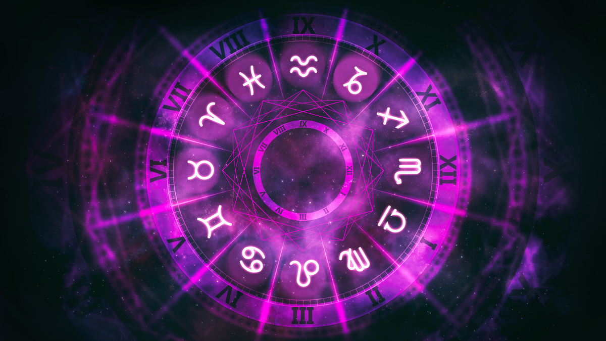 Mapa astral com signos.