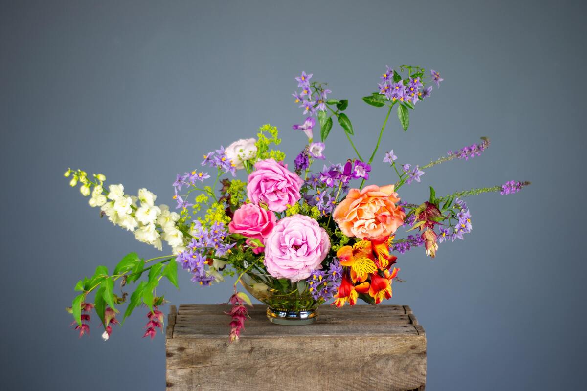 Vaso com flores.