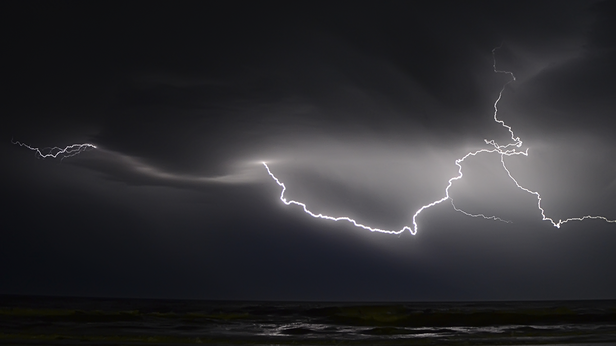 Raio em uma tempestade.