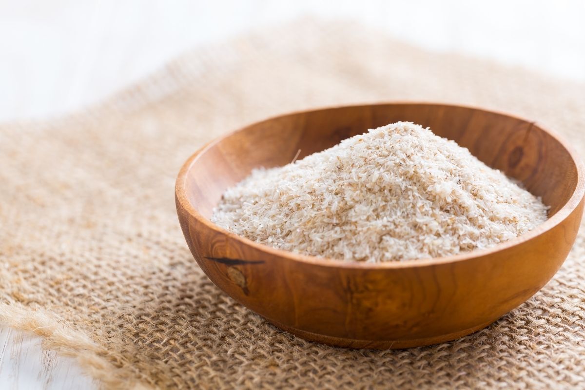 Tigela com psyllium.