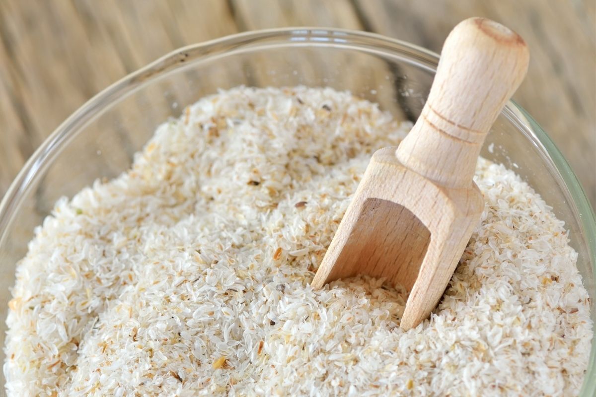 Tigela com psyllium.