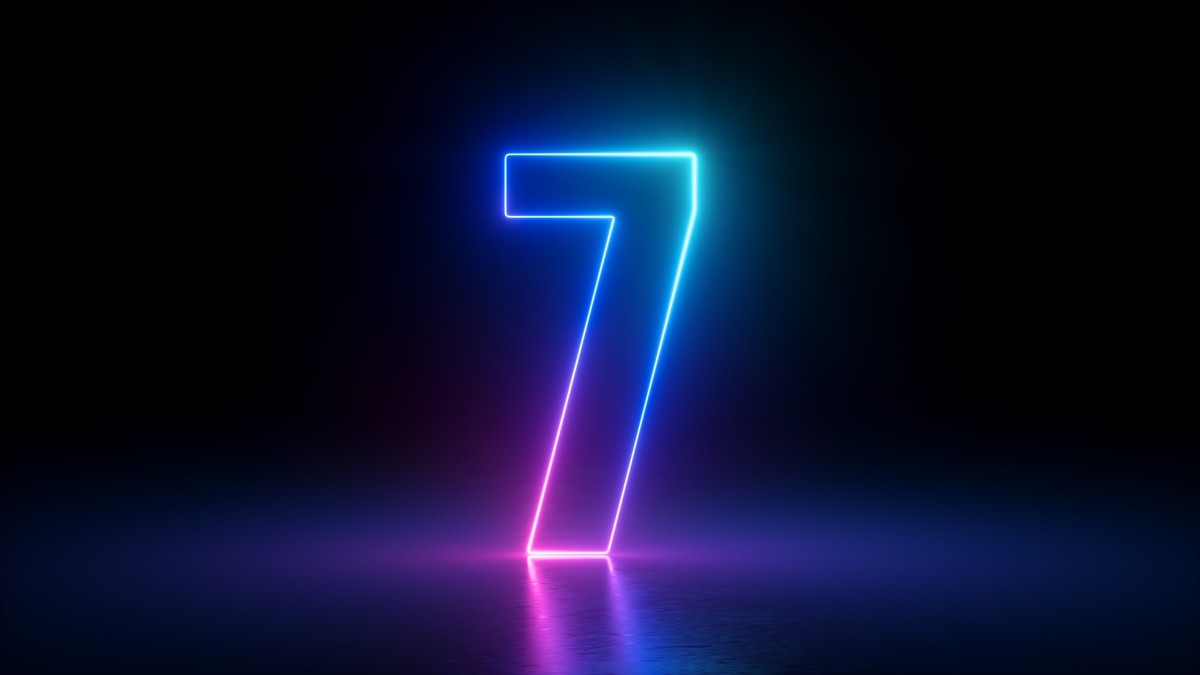 Número 7 em neon