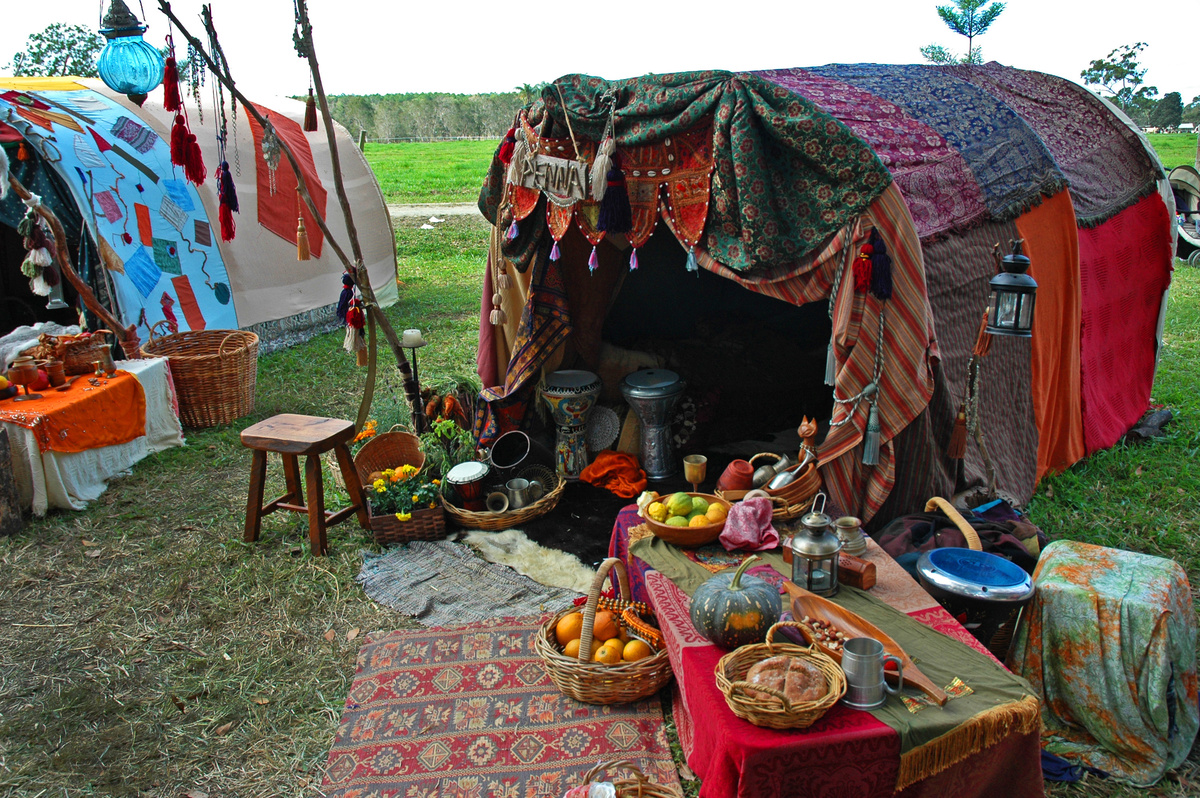 Tenda feita por povos ciganos.