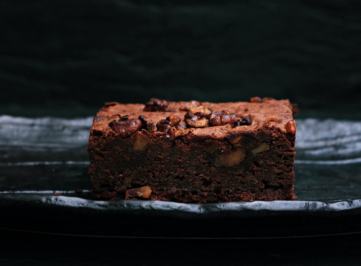 Pedaço de brownie. 