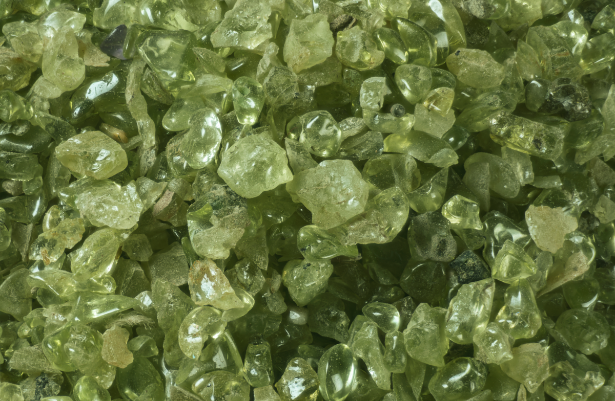 Pedras de peridoto.