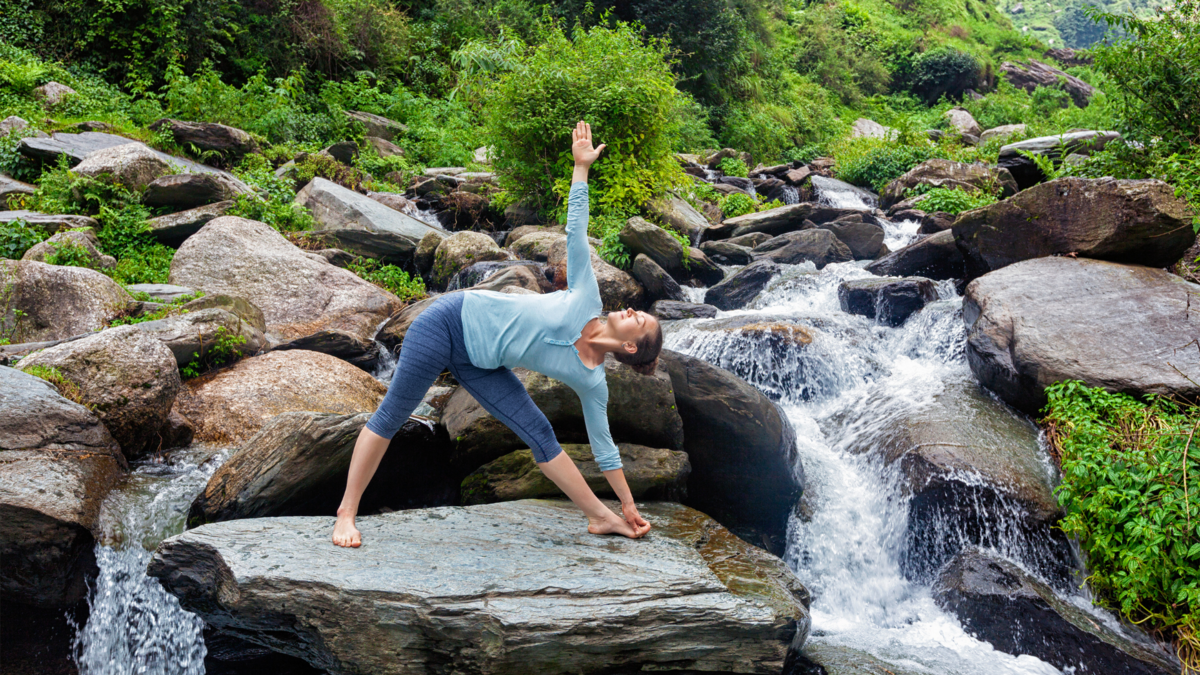 Prática de Yoga. 